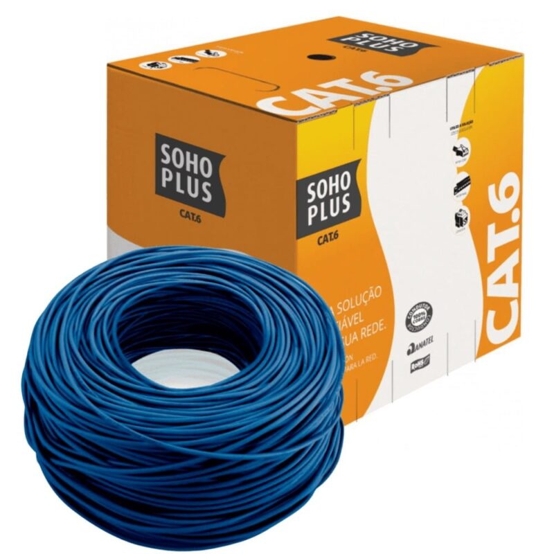 CABO LAN U/UTP 24AWG X 4P CAT.6 CMX 305M AZUL 23400174